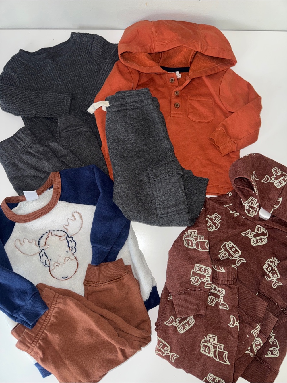 Winter Outfits Baby Bundle - 4 Outfits, Trucks + Moose, Carter’s EUC